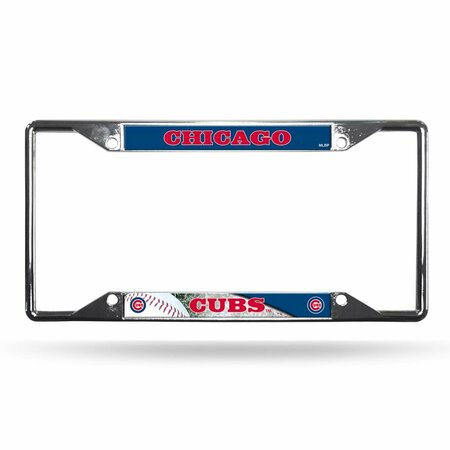 BOOKAZINE Chicago Cubs License Plate Frame Chrome EZ View MK52309